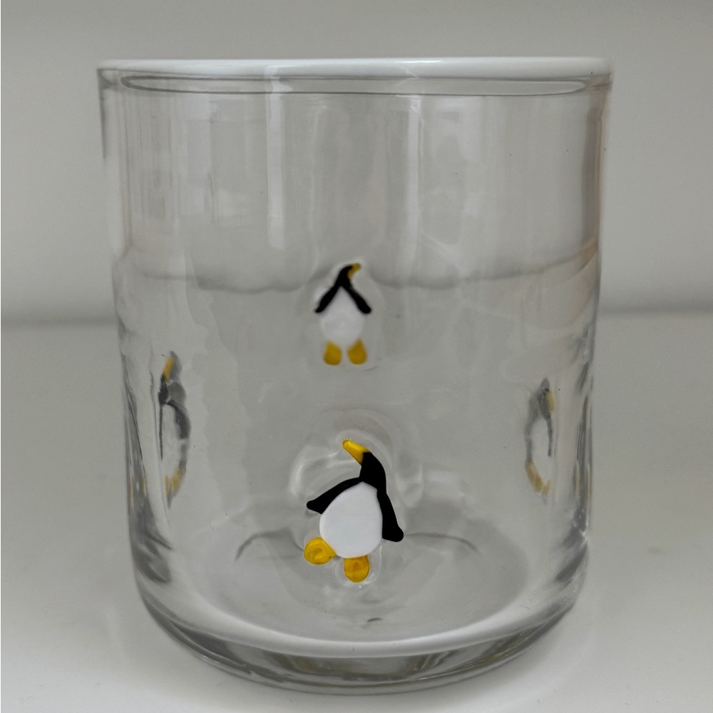 Anthropologie juice glass - penguin motif
